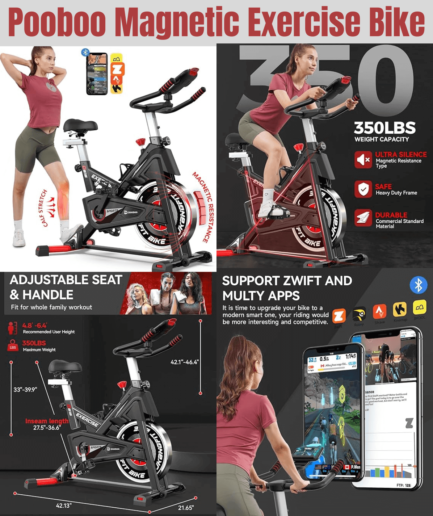 Pooboo Magnetic Exercise Bike